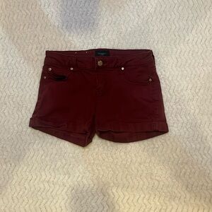 Maroon/red jean shorts